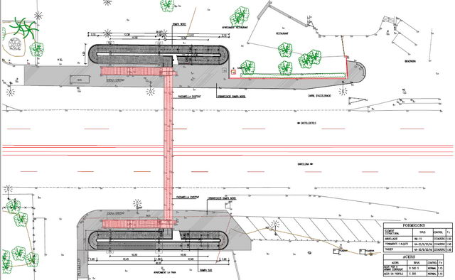 Gràfic de com quedarà el Pont de la Pava de Gavà Mar segons el projecte constructiu (Febrer de 2007)